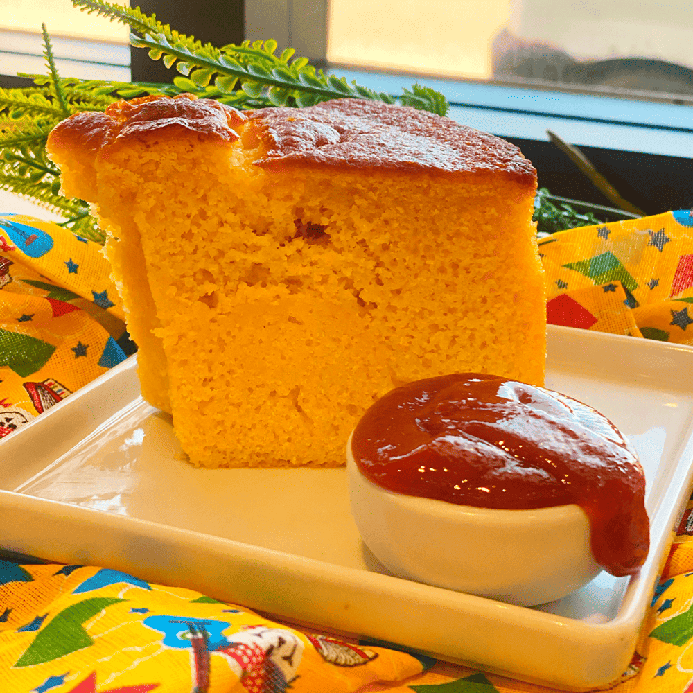 Bolo de Milho Verde com Goiabada (Fatia)